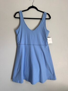 Beyond Yoga Bright Light Blue V-Neck Athletic Dress